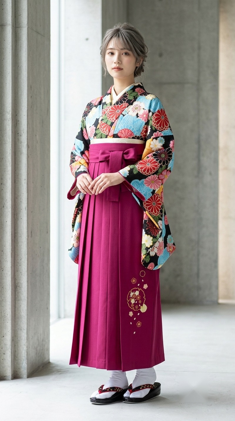 黒地に彩花