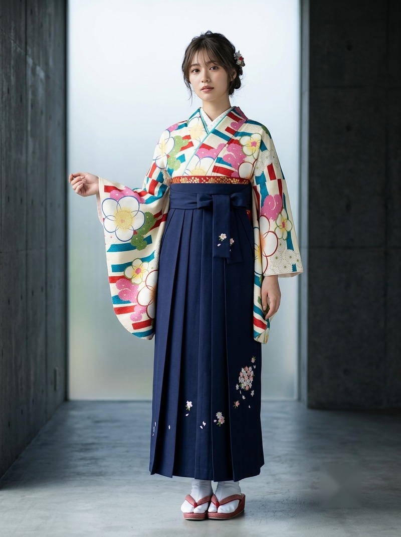 白地に彩花