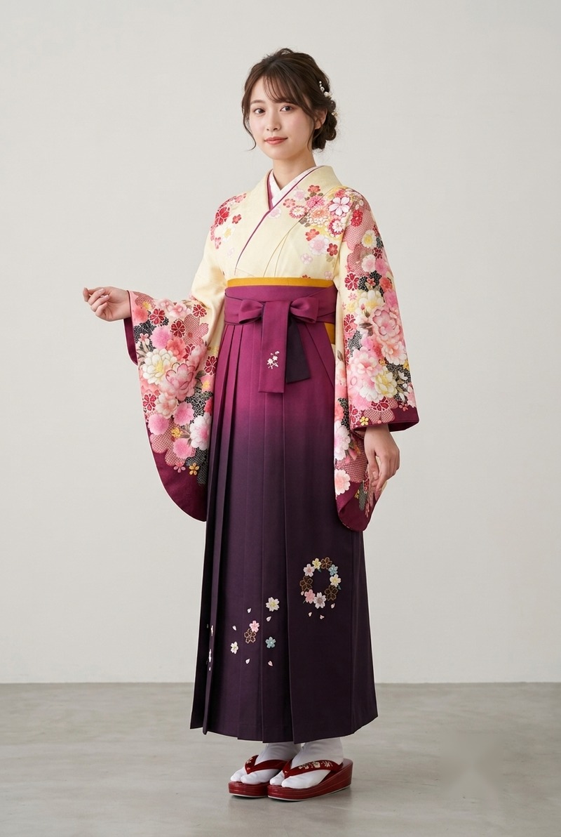 生成りに桃花