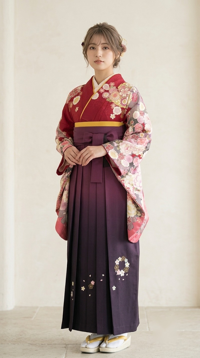 臙脂地に桃花