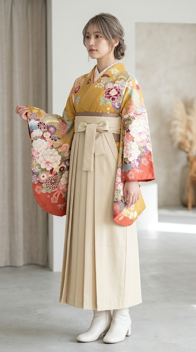 橙地に彩花