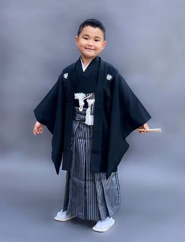 七五三レンタル 5歳・男の子 黒紋付（108cm以上）