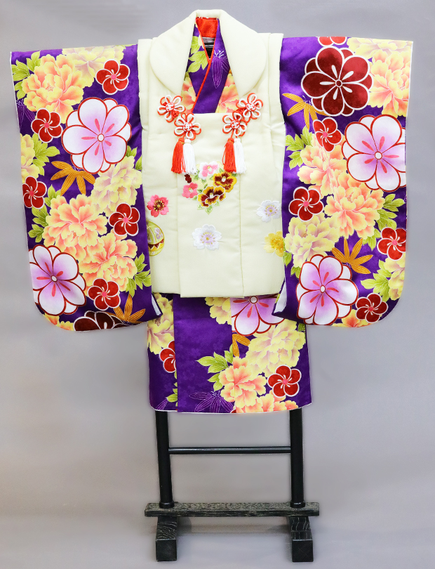 七五三レンタル 3歳・女の子 紫の花柄