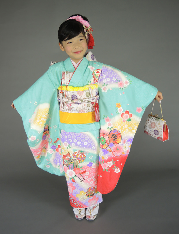 七五三レンタル 7歳・女の子 ミントグリーン